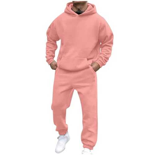 Hoodies Tracksuit Sweatsuits For Mens 2 Hooded Sweatshirts And Sweatpant Set Jogger Sweatsuits Double Breasted Suit Men