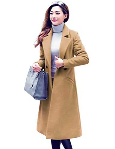 IDEALSANXUN Long Wool Coats for Women Fall Winter Coats Wool Jacket Peacoat