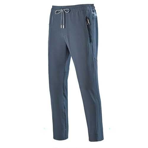 Generisch Men's Tracksuit Bottoms, Loose Fit Hiking Trousers, Ice Silk, Cool Summer Jogging Bottoms, Lightweight Cargo Trousers with Zip Pockets, Breathable Leisure Trousers for Men