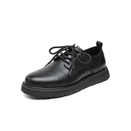 CARZE Thick-Soled Men's Big-Toe Shoes Large Size British Style Casual Leather Shoes for Men Dress Shoes Men