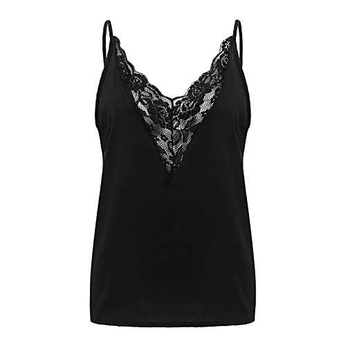 Camisole Tops for Women 2024 Fashion Vest V-Neck Lace Spaghetti Straps Ladies Casual Tank Tops Sexy Loose and Soft Casual Tank Top Seaside Holiday Travelling Shopping Daily Life