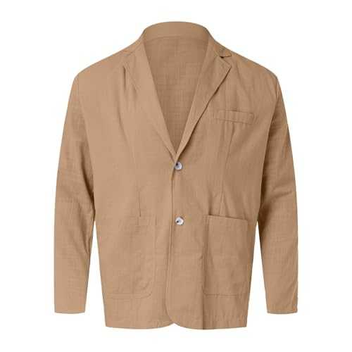 Blazers for Men UK Regular Fit Pockets Two Buttons Suits Casual Business Office Blazer Loose Simple Versatile Suit Jacket Turn-Down Collar Solid Color Blazer Jacket