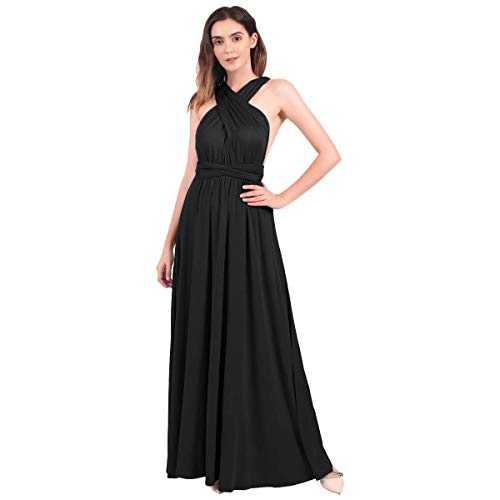 Womens Sexy Convertible Multi Way Wrap Transformer Solid Cocktail Off Shoulder Wedding Bridesmaid Evening Long Maxi Dress Floor Length Bandage Pageant Prom Ball Gowns