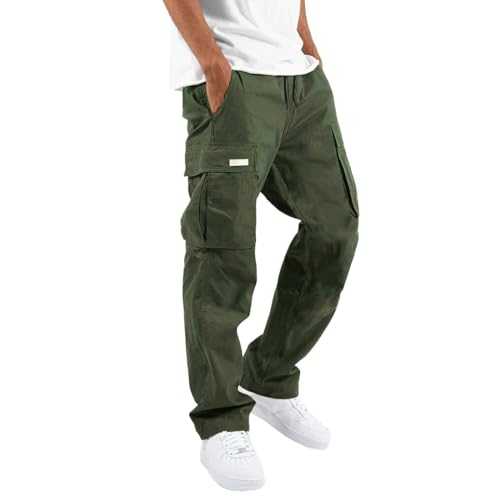 Work Cargo Trousers for Men UK Mens Jogging Bottoms Workwear Cuffed Tracksuit Bottom Outdoor Casual Sweatpants Hiking Pants for Running, Walking