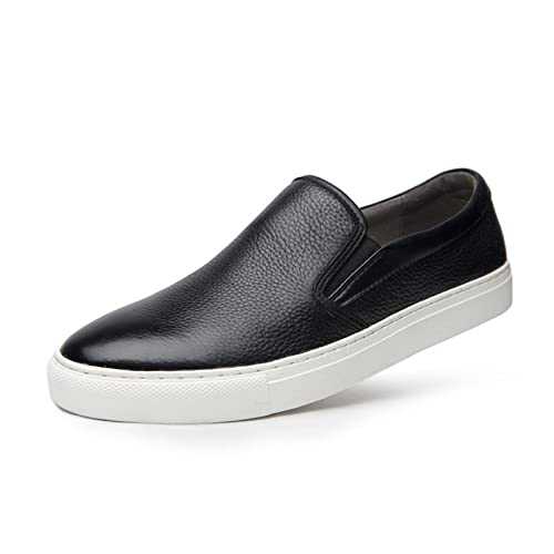 HASMI Men's Leather Casual Shoes Trendy Breathable Slip On Men's Shoes