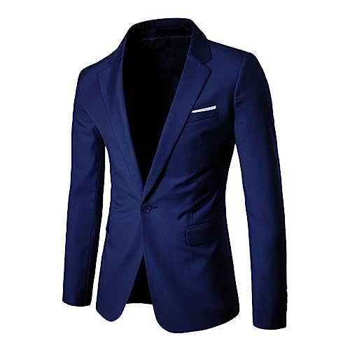 COOFANIN Men's Suits & Blazers Big and Tall UK Sales Clearance Suit Jacket for Men Big and Tall 4XL Dark Navy Blue Blazer Men Blue Blazer Men Slim Fit Mens Jackets Black Trench Coat Men