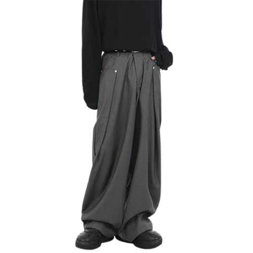 Gefomuofe Cargo Trousers Men's Suit Trousers Outdoor Trousers with Pockets Basic Work Trousers Elastic Waist Fabric Trousers Regular Fit Jogging Bottoms Baggy Cargo Trousers with Elastic Waistband
