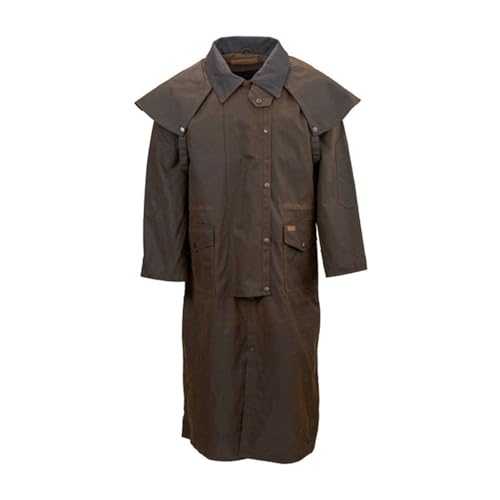 Outback Trading Unisex Mantel Stockman Duster 2056 Stockman Waterproof Breathable Extra-long Cotton Oilskin Duster Coat