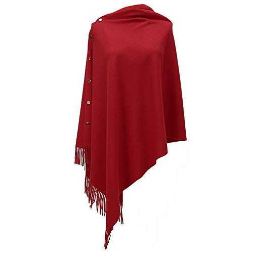 Scarfs for Women - Winter Long Soft Warm Ladies Scarf Button Knitted Shawl Wool Style Spinning Tassel Shawl Stole Scarves for Women Uk