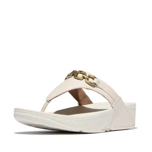 Women's Lulu Square-Chain Leather Toe-Post Sandals