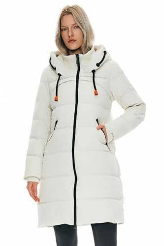 Orolay Women's Thickened Long Down Jacket Ladies Winter Hooded Coat Quilted Comfort Jacket