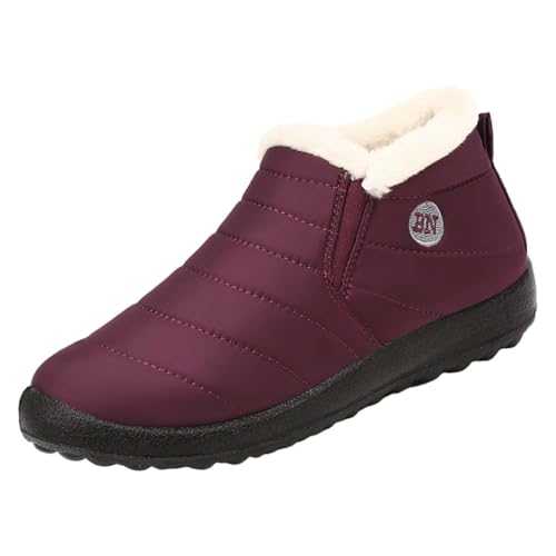 Boojoy Winter Boots for Women,Mens Waterproof Boots UK,Winter Waterproof Anti-Slip Snow Boots,Warm Fur Lined Ankle Booties,Couple Outdoor Snow Shoes,Waterproof Boots Lightweight Boots