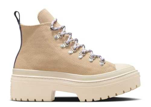 Women's Chuck Taylor All Star Lugged Heel Sneakers, Warm Quarry/Miso Glaze, Tan, Off White, 9.5 Medium US, Warm Quarry/Miso Glaze, 7 UK