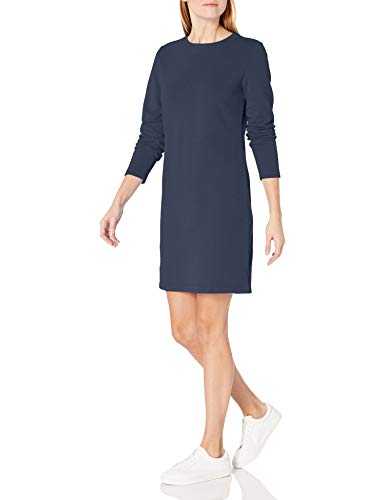 Amazon Essentials Women's Long-Sleeved above-The-Knee Crew Neck Fleece Dress