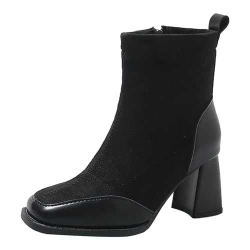 CEWIFO Ankle Boots for Women UK Leather Lightweight Wide Width Boots for Women Flat Ankle Boots Women Suede Heeled Ankle Boots for Women Wide Fit Suede Ankle Boots Women Low Heel