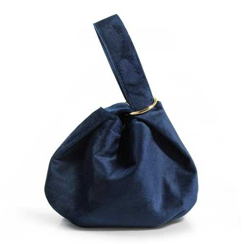 Women Clutch Velvet Top Handle Bag Wristlet Small Tote Purse