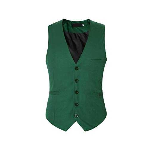 YOUTHUP Mens Slim Fit Waistcoat V Neck Button Down Formal Suit Vests Single Breasted Wedding Party