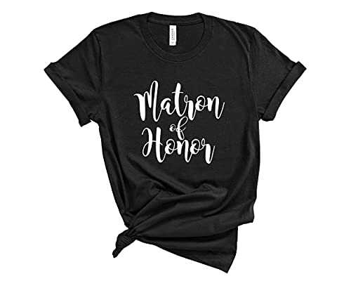 Blue Sand Textiles Matron of Honor Shirt. Bridal Party Shirts. Unisex T-Shirts for Wedding. Bachelorette Party Shirts.