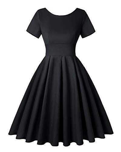 MINTLIMIT Women's 1950s Retro Vintage Cocktail Party Short Sleeve Swing Dress