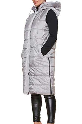 Fashion Star Womens Hooded Quilted Jacket Zip Up Padded Winter Warm Long Coat Puffer Outwear