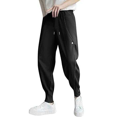 Bauzuoyo Sweatpants Men's Casual Trousers Jogging Bottoms Plain Winter Trousers Straight Autumn and Winter Cargo Trousers with Drawstring Staight Trousers Men's Sweatpants Casual Long Tracksuit