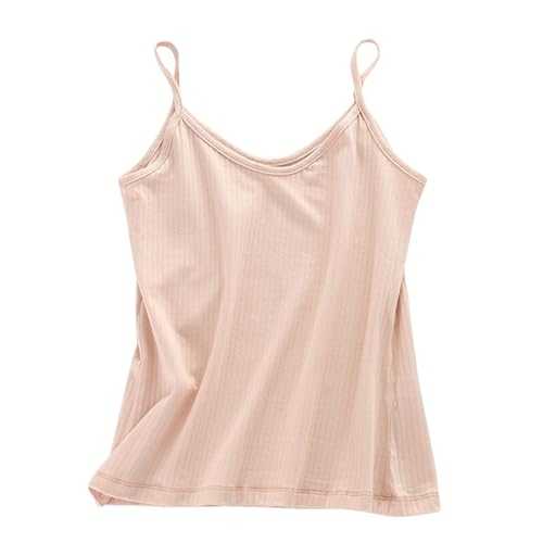 Women Cami Tops Ribbed Cotton Vest V Neck Spaghetti Straps Sleeveless Tank Top Ladies Solid Tee Shirts Blouses Casual Loose Basic Tops Summer Vests Top Ladies Camisole Tops