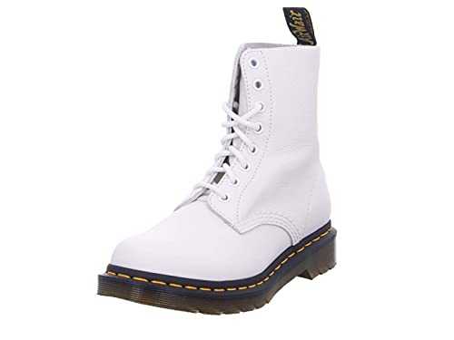 Women's 8 Eye Combat Boot, Optical White Virginia, 6 UK