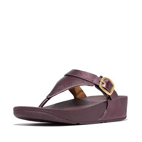 Women's Lulu Adjustable Metallic-leather Toe-Post Sandals