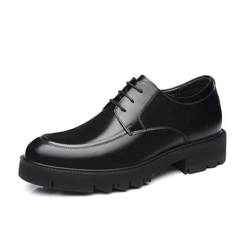 Men's Invisible Height Increasing Elevator Shoes, Black Leather Shoes Men, Driving Leather Oxford Shoes, Casual Work Office Comfort Shoes, Classic Versatile Business Leather Shoes