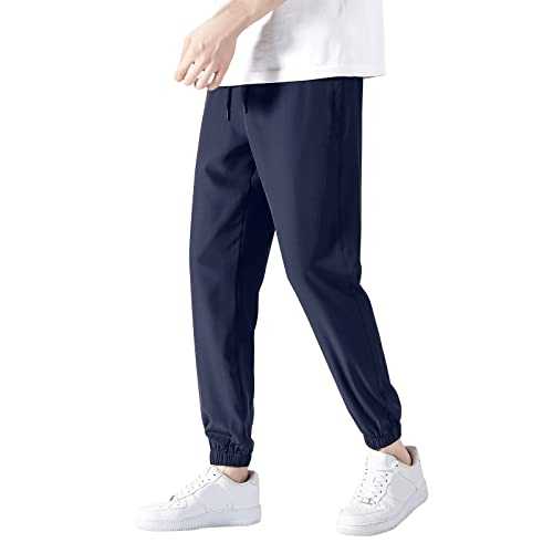 Generisch Jogging Bottoms Men's Cotton Tracksuit Bottoms Slim Fit Casual Trousers Sports Trousers Long Trousers with Zip Jogging Bottoms Men's Cotton Open Leg Cuffs Foot Ball Trousers Long, Top Deals