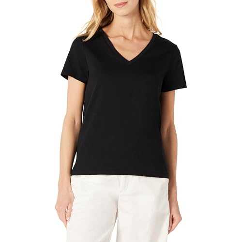 Amazon Essentials Women's Regular Fit 100% Cotton V-Neck Short Sleeve T-Shirt, Multipacks
