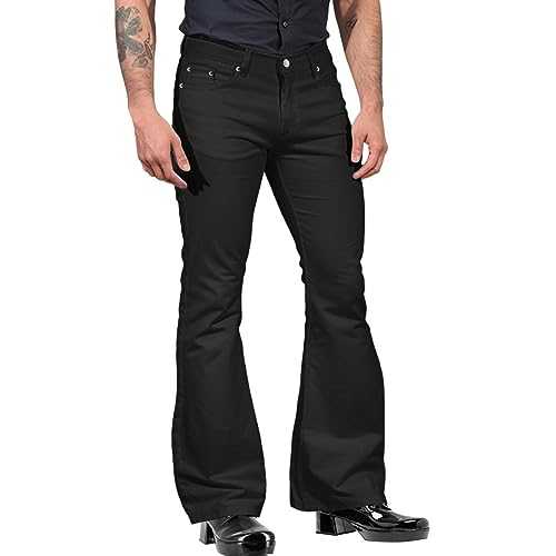 Men's Flared Retro Suit Trousers Men's Flared Trousers 60s 70s Bell Trousers Men's Vintage Wide Leg Carnival Disco Trousers Solid Simple Business Trousers Fashionable Simple Suit Trousers