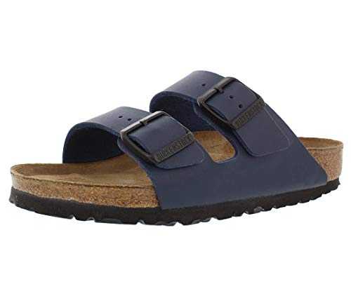 Unisex Arizona Leather Sandal, Blue Leather, 44 R EU