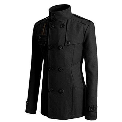 Men'S Double-Breasted Peacoat, Men'S Wool Blend Military Jacket, Men'S Classic Winter Coat, Men'S Tailored Trench Coat, Men'S Warm Overcoat With Epaulettes, Men'S Formal Long Coat