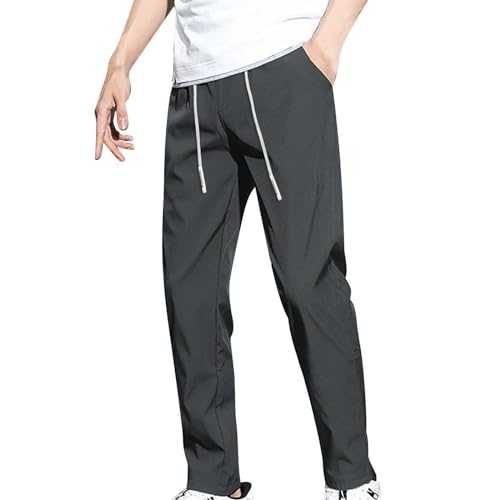 Activewear Trousers for Mens - Solid Tracksuit Bottoms Stretch Sweatpants Regular Fit Drawstring Pant Casual Running Trouser Joggers Straight Flat-Front Pants Business Suit Trousers Work Dress Pants