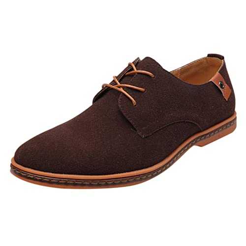 Shoes for Men Casual Leather, Loafers Shoes for Men Suede, Driving Leather Oxford Shoes, Fashion Lace-Up Derbys Brogues, Leisure Retro Outdoor Walking Shoes, Commuter Business Office Shoes