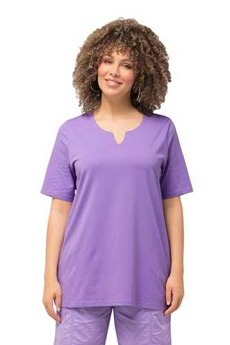Ulla Popken Women's T-Shirt, A-Linie, Tunika-Ausschnitt, Halbarm