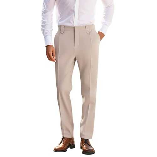 Men's Summer Casual Suit Trousers Solid Colour Lightweight Breathable Wear Comfortable Formal Pants for Daily Use