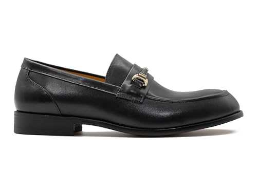 Mens Handmade Ornament Buckle Real Leather Loafers Slip on Moccasins Dress Shoes