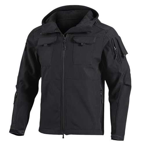ZTFYKLIN Autumn And Winter Mens Multi Pocket Windproof Outdoor Sports Jacket Jacket without Hood for Men Punk Clothing Mens Hemp Clothing Men Black Security Jacket Italian Army Jacket