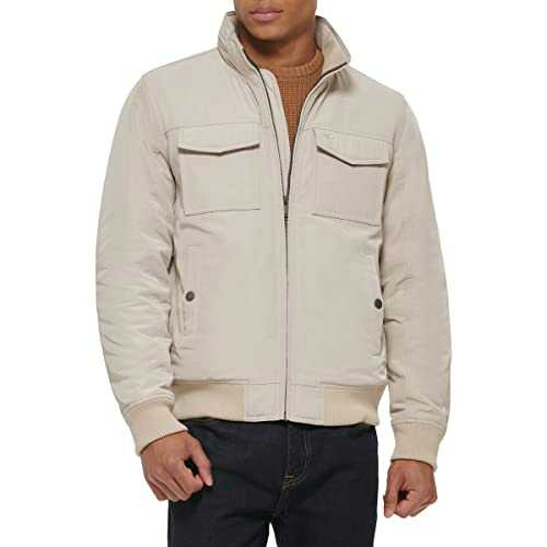 Dockers Men's Quilted Lined Flight Bomber Jacket Coat