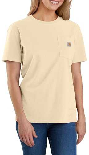 Carhartt Women's Loose Fit Heavyweight Short-Sleeve Pocket T-Shirt, Oat Milk, M