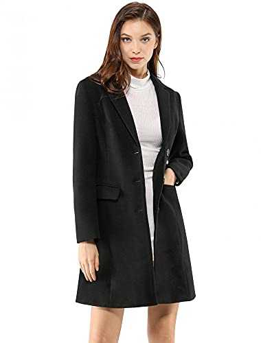 Allegra K Winter Coats for Women, Single Breasted Notched Lapel, Winter Outwear