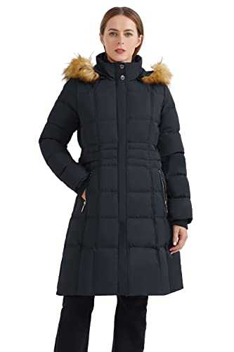 Orolay Women's Puffer Down Coat Winter Jacket with Faux Fur Trim Hood