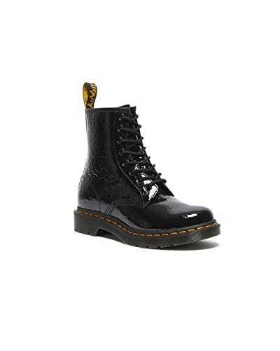 Women's 1460 Leopard Emboss Boots, Black, 6.5 UK