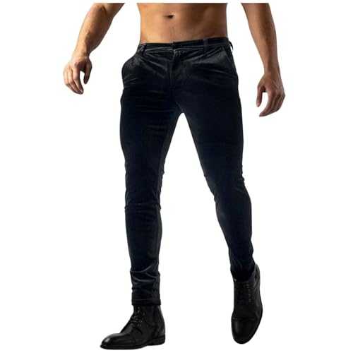 Beokeuioe Velvet trousers, plain winter trousers, slim fit leisure trousers, men's stretch suit trousers, golf sports trousers, leisure business trousers, running trousers, men's trousers, work