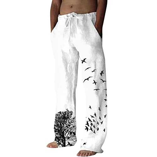 Chip and Lounge Pants Daily Waist Casual Pants Trousers Mid Full Solid Length Pocket Men's Drawstring Men's Pants Little House