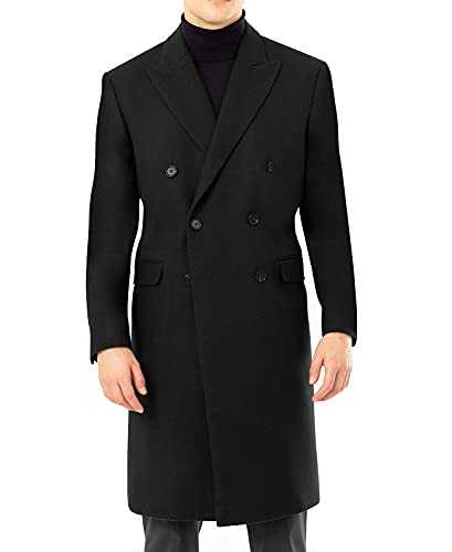 Adam Baker Men's Overcoat Single & Double Breasted Luxury Wool/Cashmere Full Length Topcoat