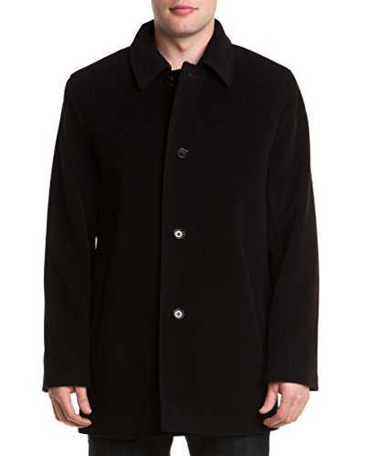 Cole Haan Men's Cashmere Blend Single Breasted Classic Coat with Shirt Collar