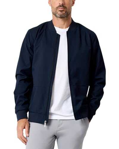 INTO THE AM Navy Lightweight Bomber Jacket Men S-4XL Light Casual Stylish Zip-Up Windbreaker Fall Jackets
